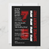 SURPRISE 75th Modern Birthday Red Black White W200 Kaart (Voorkant)