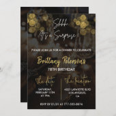 Surprise 78th birthday invitations Glam Glitter Kaart (Voorkant / Achterkant)