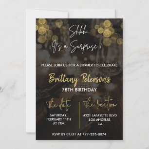 Surprise 78th birthday invitations Glam Glitter Kaart
