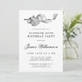 SURPRISE 80th Birthday Party Golf Theme Kaart (Staand voorkant)