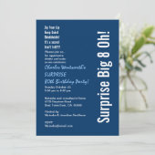 SURPRISE 80th Birthday Party Modern Blue and White Kaart (Staand voorkant)
