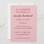 SURPRISE 80th Birthday Party nodigt Paarse Rozen u Kaart (Achterkant)