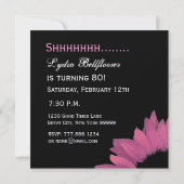 SURPRISE 80th Birthday Party Pink Sunflower Kaart (Achterkant)