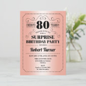 Surprise 80th Birthday - Roos Gold Zwart Kaart (Staand voorkant)