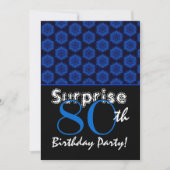 SURPRISE 80th Birthday Royal Blue Stars W1449 Kaart (Voorkant)