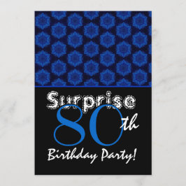 SURPRISE 80th Birthday Royal Blue Stars W1449 Kaart