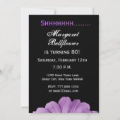 SURPRISE 80th Birthday Sjabloon Paarse Daisy Kaart (Achterkant)