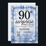 Surprise 90th Birthday Invitation Blue Glitter Kaart<br><div class="desc">Verrassend 90th Birthday Uitnodiging met de Blauwe Lichten van het Koord met de Blauwe Achtergrond van Glitter. Blauwe verjaardag. Volwassen verjaardag. Mannen of vrouwen uitgenodigd. 13e 15e 16e 18e 21e 30e 40e 50e 60e 70e 90e 100e, elke leeftijd. Voor verdere aanpassing, te klikken gelieve de knoop "van de Aanpassing het"en...</div>