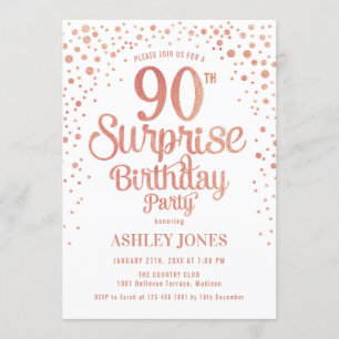 Surprise 90th Birthday Party - Roos Gold & White Kaart