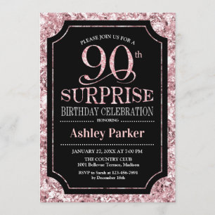 Surprise 90th Birthday Party - Roos Goud Zwart Kaart