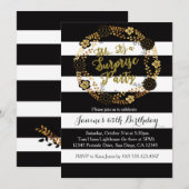 Surprise Adult Gold verjaardagsfeestje uitnodiging (Voorkant / Achterkant)