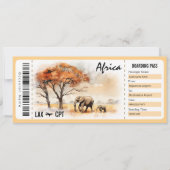 Surprise Africa Boarding Pass Cadeaubon Kaart (Voorkant)
