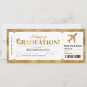 Surprise Afstudeer Boordpas Gouden Cadeaubiljet Kaart (Voorkant)