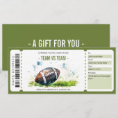 Surprise Amerikaans Football Ticket Sjabloon Kaart (Voorkant / Achterkant)