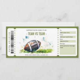 Surprise Amerikaans Football Ticket Sjabloon Kaart