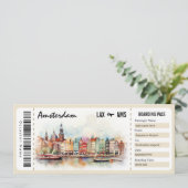 Surprise Amsterdam Boarding Pass Cadeaubon Kaart (Staand voorkant)
