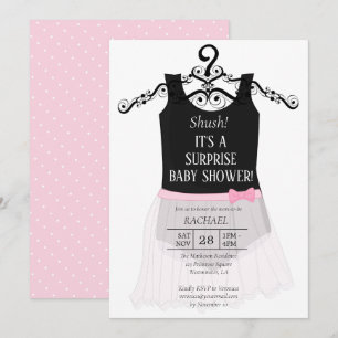 Surprise Baby shower Ballerina Invitation Kaart