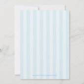 Surprise Baby shower Blue Stripes Invitation Kaart (Achterkant)