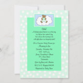 Surprise Baby shower Invitation - Teddy op groen Kaart (Voorkant)