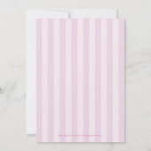 Surprise Baby shower Pink Stripes Invitation Kaart (Achterkant)