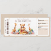 Surprise Babysitten Voucher Sjabloon Kaart (Voorkant / Achterkant)