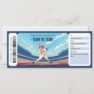 Surprise Baseball Game Ticket Cadeaubon Kaart