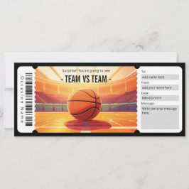 Surprise Basketbal Game Ticket Cadeaubon Kaart
