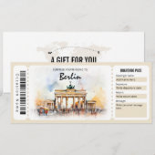 Surprise Berlin Plane Boarding Pass Ticket Kaart (Voorkant / Achterkant)