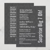 SURPRISE Big 7 Oh Birthday Gray Star Pattern Kaart (Voorkant / Achterkant)