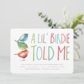 Surprise Birdie Birthday Party Invitation Kaart (Staand voorkant)