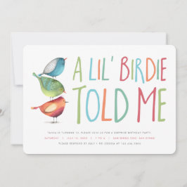 Surprise Birdie Birthday Party Invitation Kaart