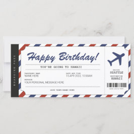 Surprise Birthday boarding Pass Plane Cadeet Ticke