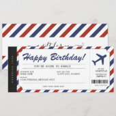 Surprise Birthday boarding Pass Plane Cadeet Ticke Kaart (Voorkant / Achterkant)
