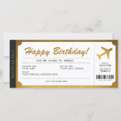 Surprise Birthday boarding Pass Plane Gold Ticket (Voorkant)