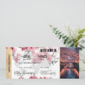 Surprise Birthday Boarding Pass Tokio Sakura  Kaart (Staand voorkant)