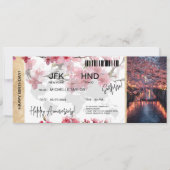 Surprise Birthday Boarding Pass Tokio Sakura  Kaart (Voorkant)