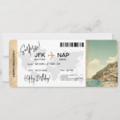 Surprise Birthday Boarding Pass Trip Ticket Kaart (Voorkant)