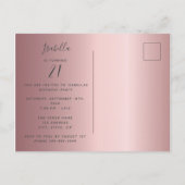 Surprise Birthday dusty roos roze fotouitnodiging Briefkaart (Achterkant)