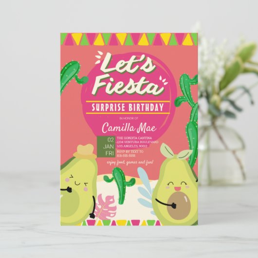 Surprise Birthday Fiesta Kaart (Staand voorkant)