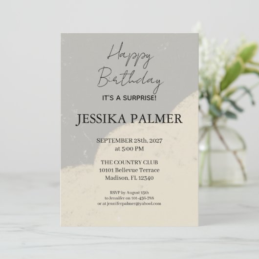 Surprise Birthday Invitation Kaart (Staand voorkant)