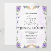 Surprise Birthday Invitation Kaart (Voorkant / Achterkant)