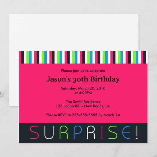 Surprise Birthday Kaart (Voorkant / Achterkant)