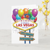 Surprise Birthday Las Vegas Kaart (Gele Bloem)