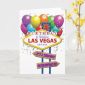 Surprise Birthday Las Vegas Kaart (Gele Bloem)