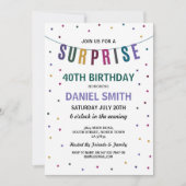 Surprise Birthday Mannen Polka Dot Party Kaart (Voorkant)