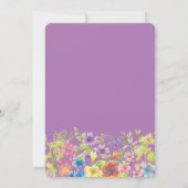 Surprise Birthday Paarse Wildbloemen Party Kaart (Achterkant)