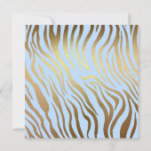 Surprise Birthday Party Blue Gold Zebra Kaart (Achterkant)