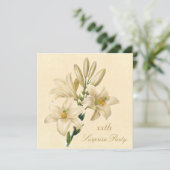Surprise Birthday Party Chic Vintage Lily Flowers Kaart (Staand voorkant)