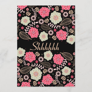 Surprise Birthday Party Classy Funky Modern Floral Kaart