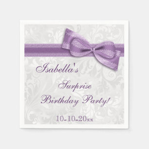 SURPRISE Birthday Party Damask en Bow Servet